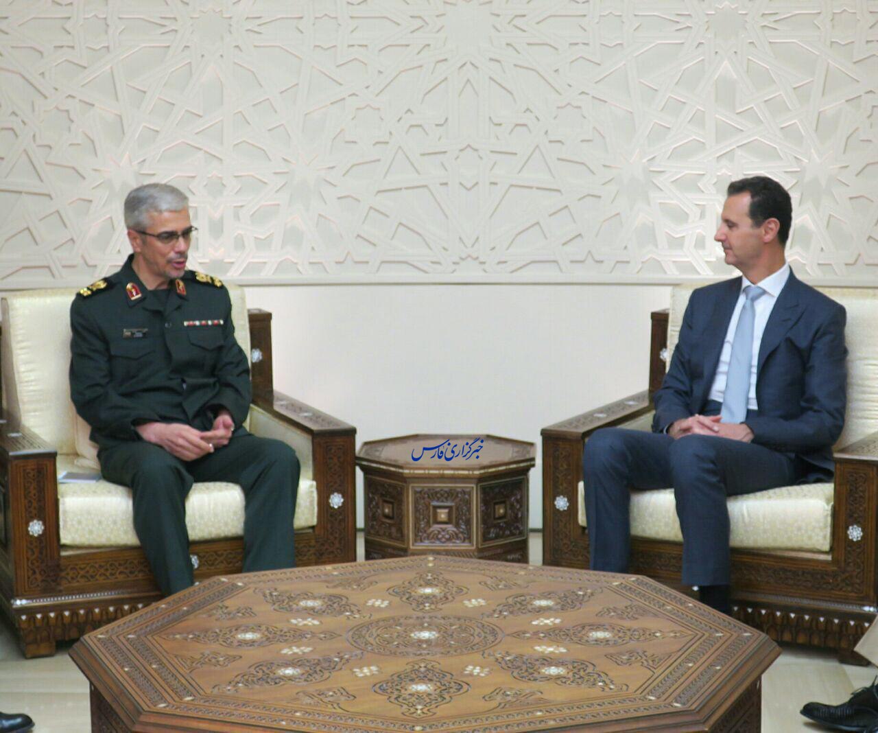 دیدار رئیس ستاد کل نیروهای مسلح با بشار اسد + عکس