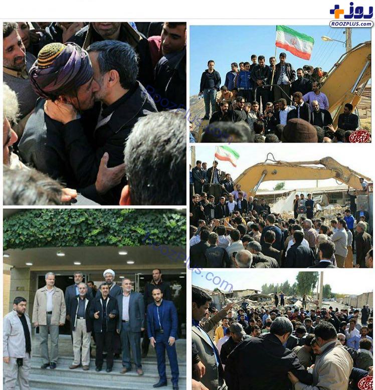 حضور محمود احمدی نژاد در منطقه زلزله زده + عکس