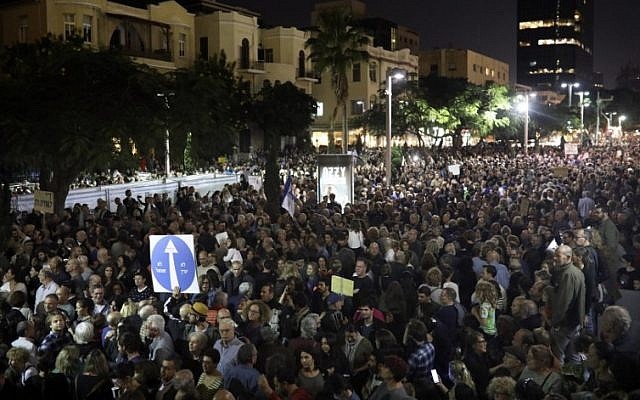 راهپیمایی شرم علیه بنیامین نتانیاهو در تل آویو + عکس