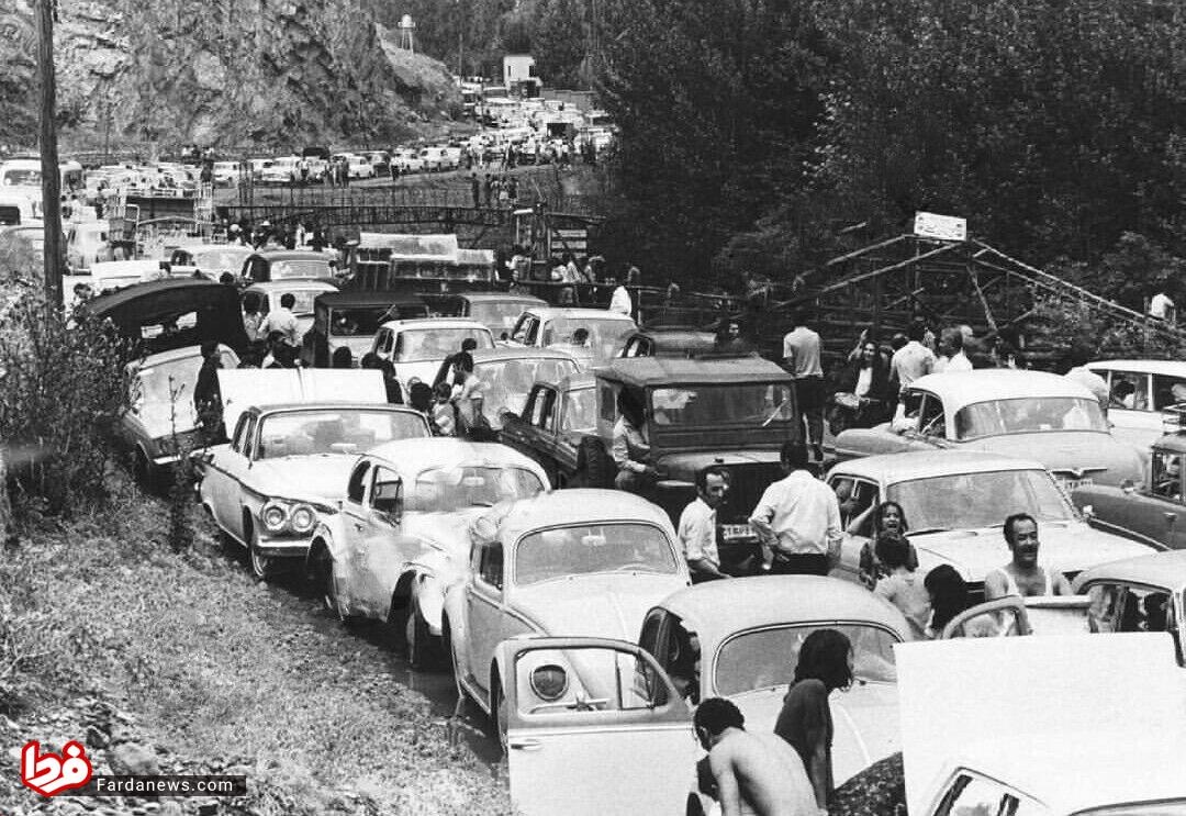 ترافیک در جاده چالوس در سال های بسیار دور + عکس