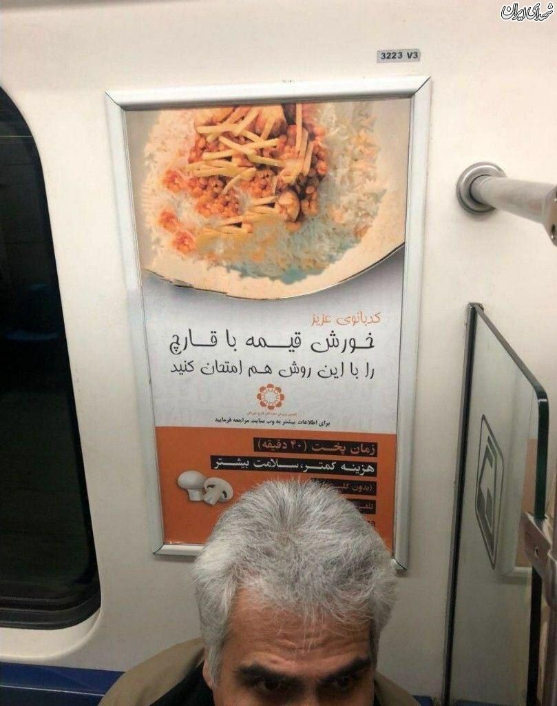 عکس/ تبلیغات ضدگوشتی در متروی تهران!
