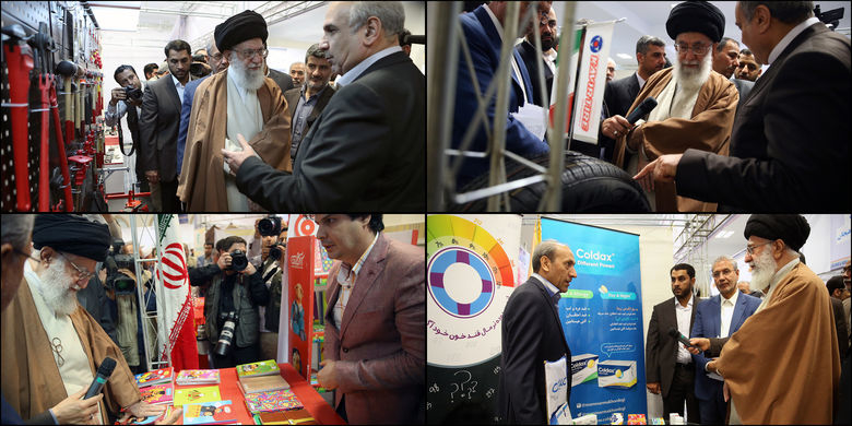بازدید ۲.۵ ساعته رهبر انقلاب از نمایشگاه کالای ایرانی/تقدیر از تولید کنندگان ایرانی