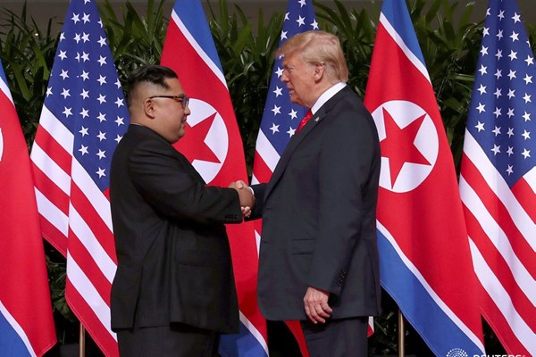 رهبران آمریکا و کره شمالی 
