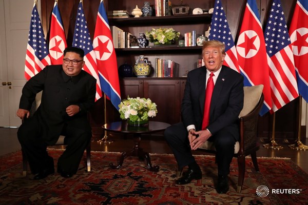 رهبران آمریکا و کره شمالی 