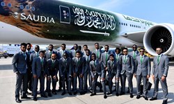 آتش‌گرفتن بال‌ هواپیمای تیم فوتبال عربستان + عکس