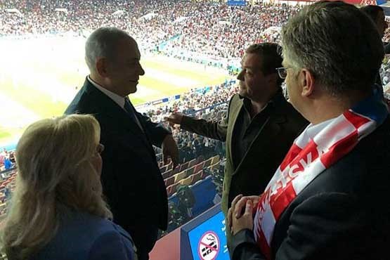 نتانیاهو برای تماشای فوتبال به مسکو رفت + عکس