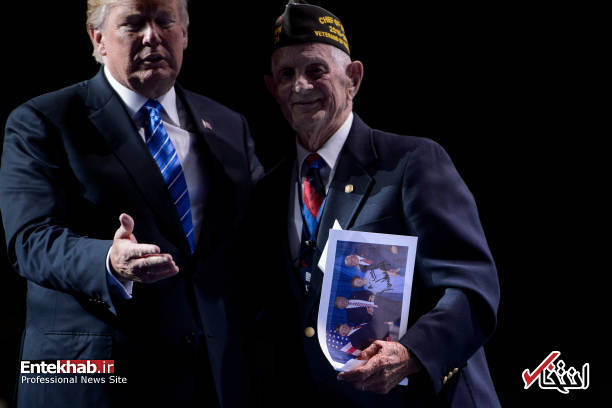 دونالد ترامپ در جمع کهنه سربازان آمریکایی + عکس