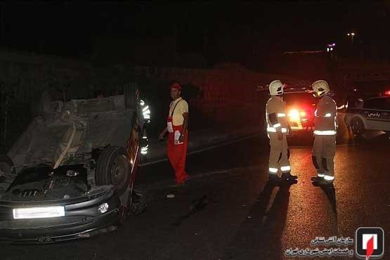 تصادف دو پژو در بزرگراه کردستان تهران + عکس