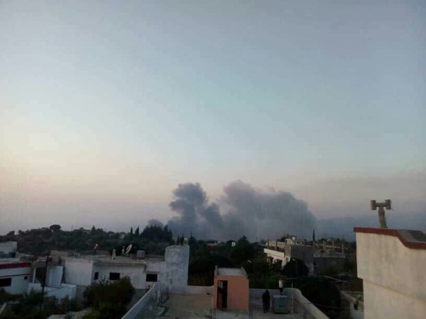 حمله جنگنده های اسرائیلی به حومه حماه + عکس