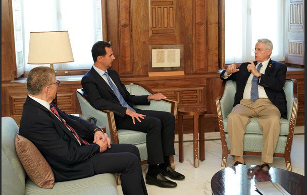 دیدار سناتور آمریکایی با بشاراسد در دمشق + عکس