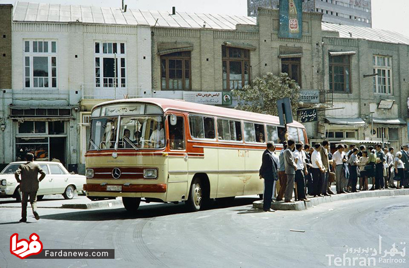 صف اتوبوس شرکت واحد در دوره قبل از انقلاب + عکس