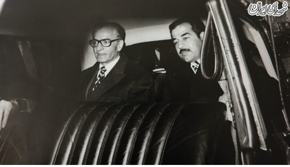 محمدرضا پهلوی و صدام در داخل اتومبیل + عکس