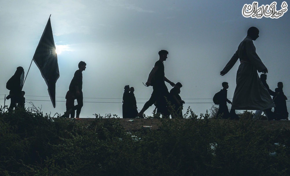 زائران پیاده اربعین در مسیر قدیم کوفه به کربلا
