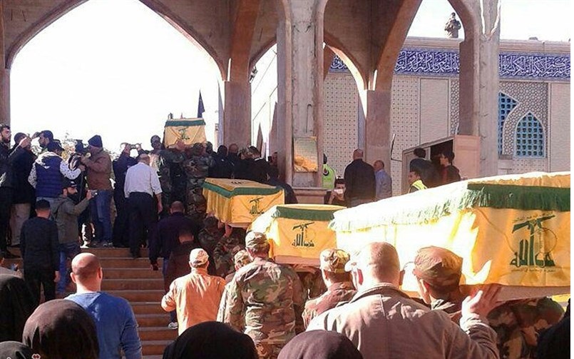 پیکر شهدای تازه تفحص شده حزب الله تشییع شد + عکس
