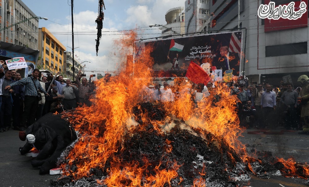عکس/پرچم‌هایی که در روز قدس آتش زده شد