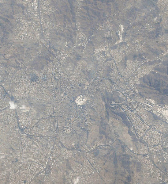 عکس/ تصویر هوایی مکه از ایستگاه فضایی