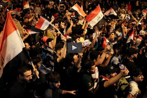 فیلم/ راهپیمایی عراقی‌ها علیه آشوبگران