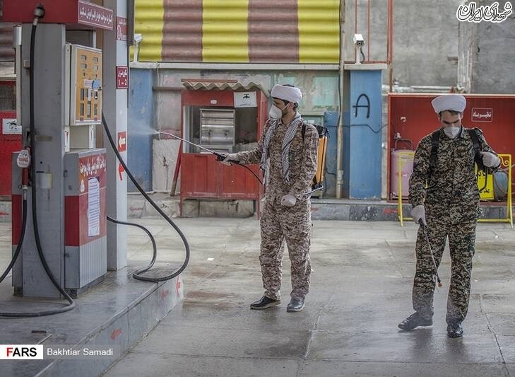 عکس/ طلاب کردستان در لباس رزم مبارزه با کرونا