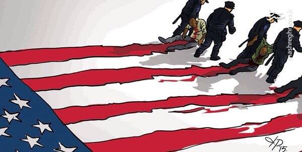 تصویر قابل تامل از پرچم آمریکا+عکس
