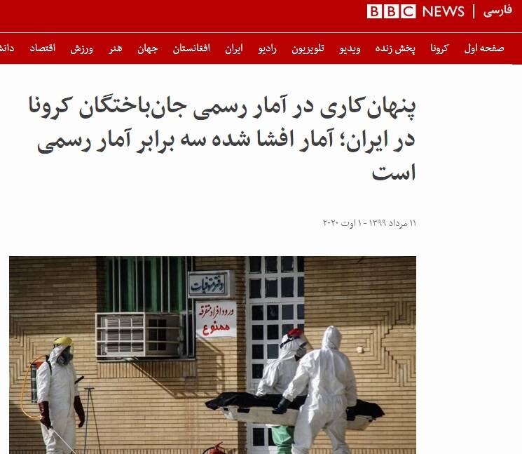 گاف‌های پشت سر هم BBC درباره کرونا در ایران +عکس