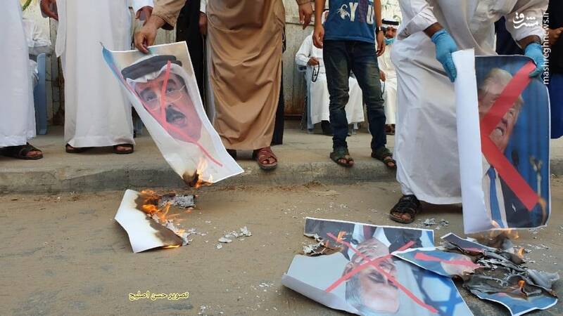 عکس/ خشم مردم فلسطین از اقدام ذلیلانه بحرین