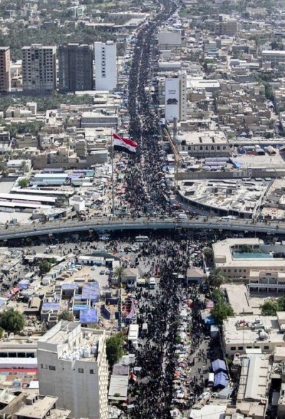 تصویر هوایی از راهپیمایی اربعین امسال