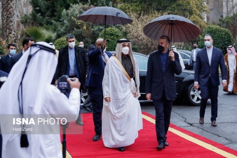استقبال عبداللهیان از وزیر خارجه قطر