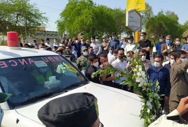تشییع شهید ضرغام پرست در بندر ماهشهر