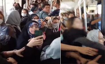 درگیری در اتوبوس بی آر تی از زاویه دوربین خانم چادری/ ترفندهای ضدانقلاب برای ترویج بدحجابی