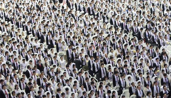 عکس/ ازدواج همزمان هزاران جوان در کره‌