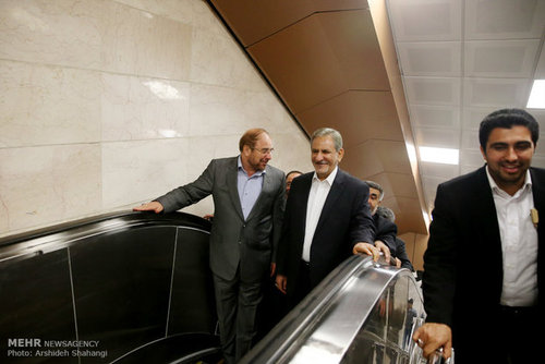 جهانگیری و قالیباف در افتتاح متروی فرودگاه+عکس