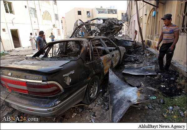 انفجار خودروی بمب‌گذاری شده در منطقه طالبیه بغداد + عکس