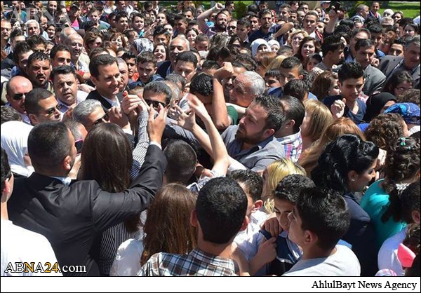 شرکت بشار اسد در مراسم روز شهدا +تصاویر