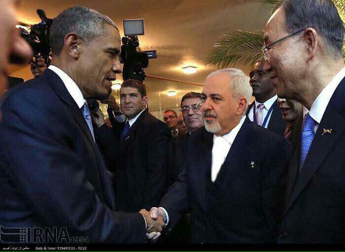 تصویر عکس تقلبی دست دادن ظریف و اوباما!