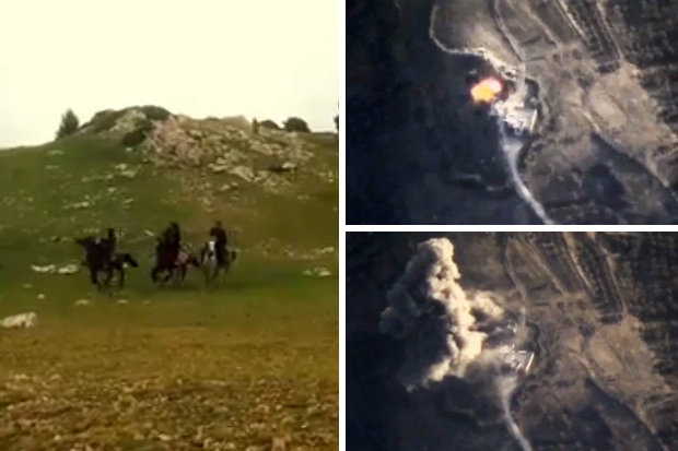 فرار تروریست‌های داعش با الاغ و اسب +عکس