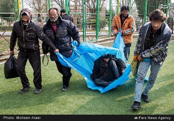 عکس/ جمع‌آوری مردان معتاد متجاهر