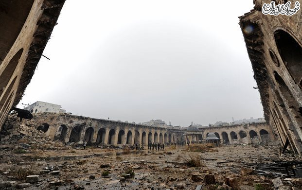 مسجد اموی حلب،قبل و بعد از جنگ+عکس