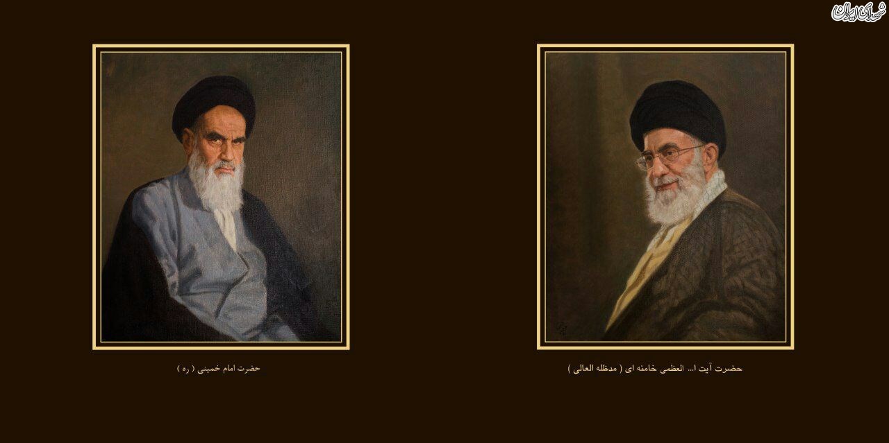 رونمایی 2 پرتره جدید از رهبری و امام راحل