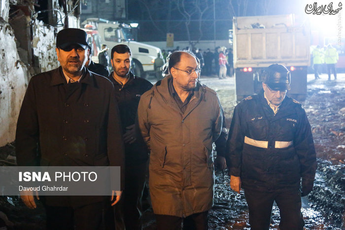 نماینده رهبر انقلاب در محل حادثه پلاسکو +عکس