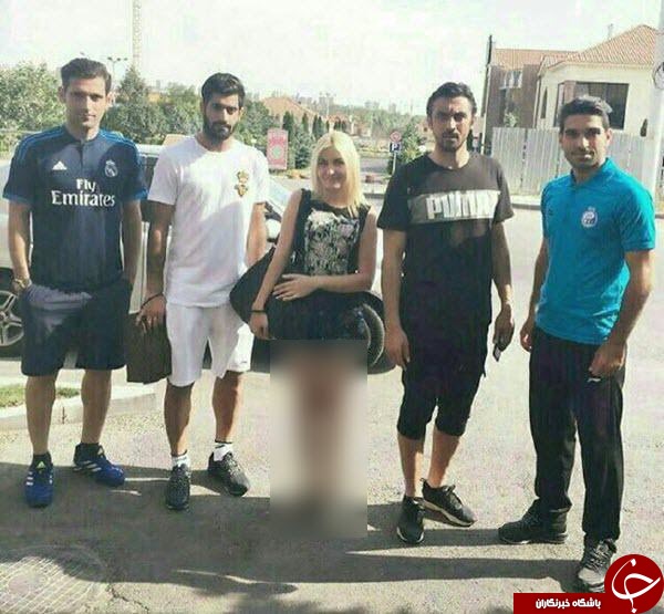 بازیکنان استقلال در کنار دختر بی‌حجاب!+عکس