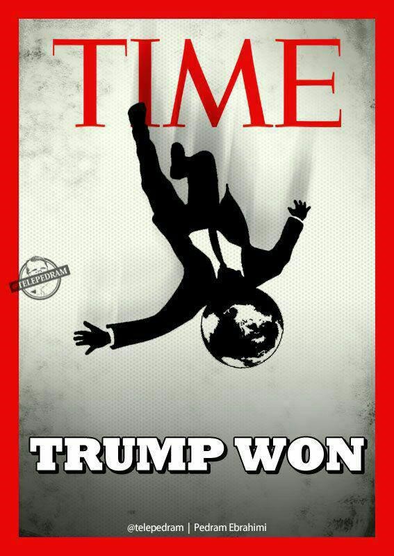 طرح‌ جلد عجیب تایم برای پیروزی‌ ترامپ+عکس