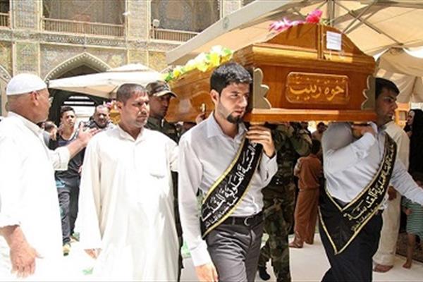 تشییع پیکر هشت شهید مدافع حرم در عراق