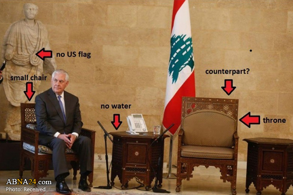 تحقیر وزیر خارجه آمریکا در کاخ ریاست جمهوری لبنان