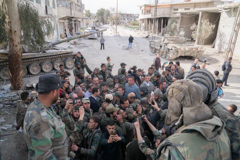 حضور بشار اسد در خط مقدم نبرد غوطه شرقی + عکس