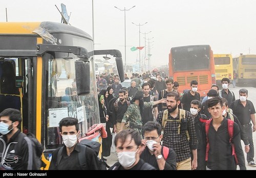ترافیک مسیرهای منتهی به مهران و پایانه مرزی + عکس