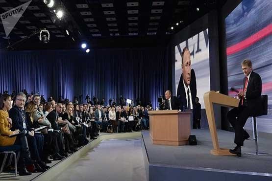 نشست خبری ولادیمیر پوتین با 1640 خبرنگار! + عکس