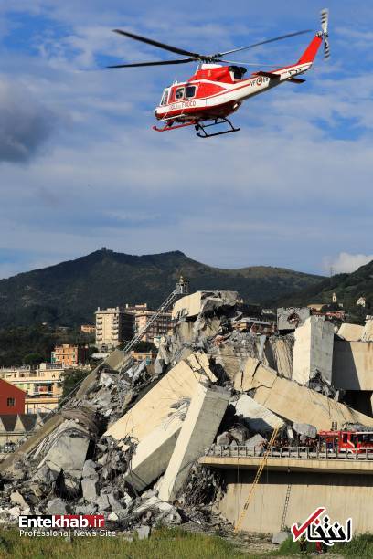 ریزش مرگبار پل هوایی روی یک بزرگراه در ایتالیا + عکس
