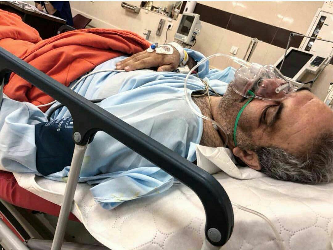 عکسی از جواد خیابانی در بیمارستان بعد از عمل جراحی