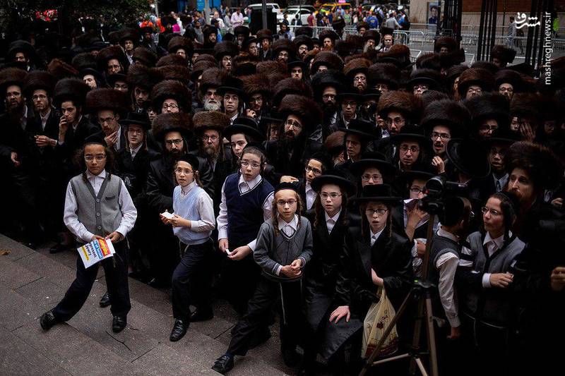 تجمع اعتراضی یهودیان مقابل سازمان ملل + عکس