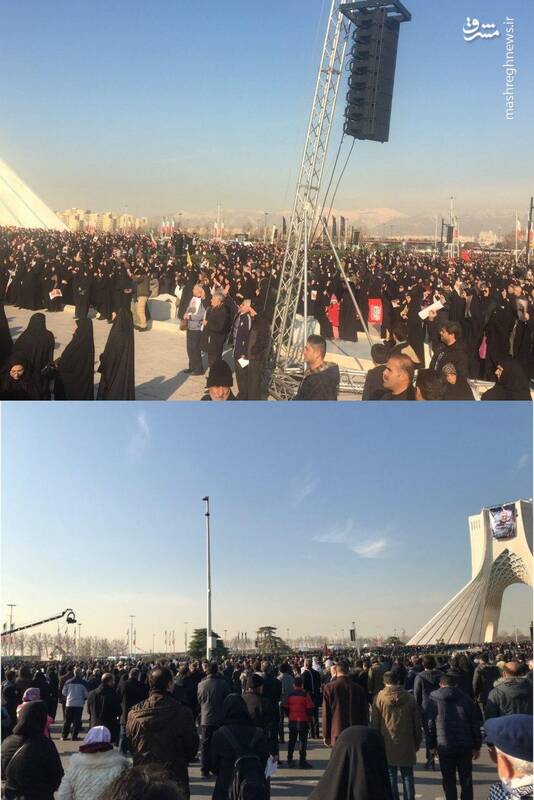 عکس/ سکوت مردم هنگام لحظه وداع رهبر انقلاب با سردار سلیمانی